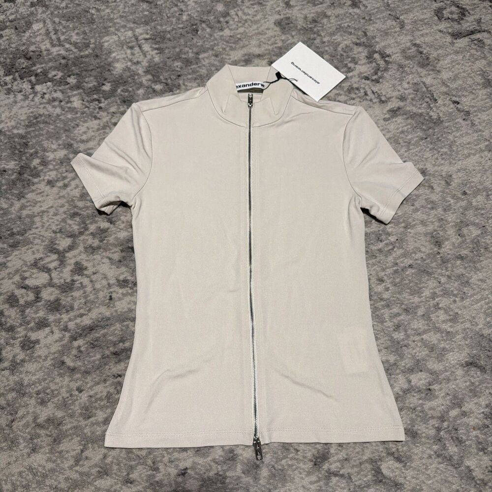 Alexander Wang rashguard mock neck top Ivory XS